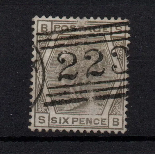 GB QV 6d grey SG161 Plate 17 very fine used WS32836