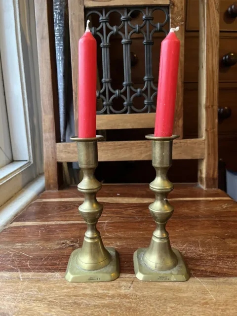 Vintage Pair Of Brass Candlesticks