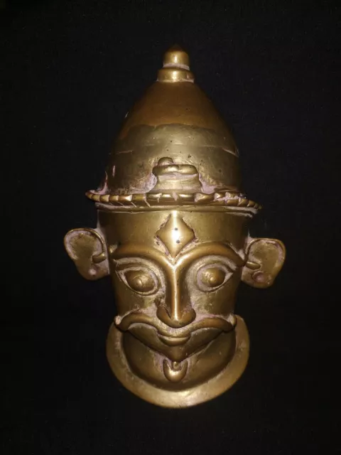 Tradizionale Indiano Rituale Bronzo Maschera Dio Shiva Bhairava da Collezione #1