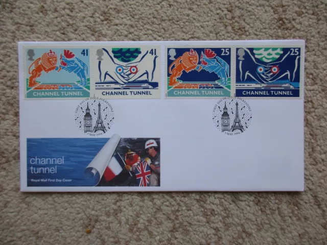 1994 Channel Tunnel Gpo Unaddressed First Day Cover, Folkestone Special H/S