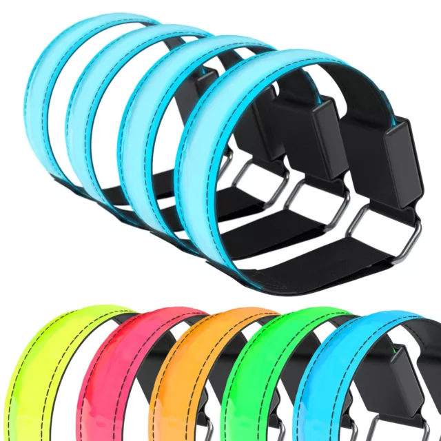 4x LED Blinkarmband Bracelet Lumineux Jog Bande Réfléchissante Clignotant Sport