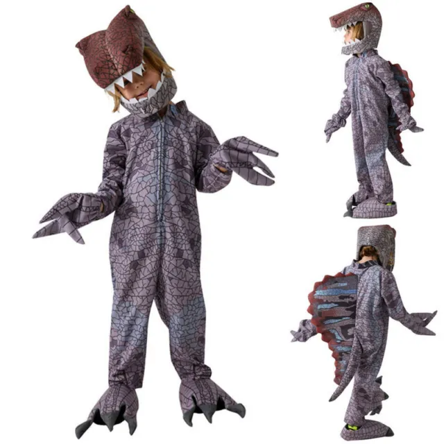 Kinder Halloween Jurassic Cosplay Spinosaurus Dinosaurier Kostüm Jungen Mädchen-