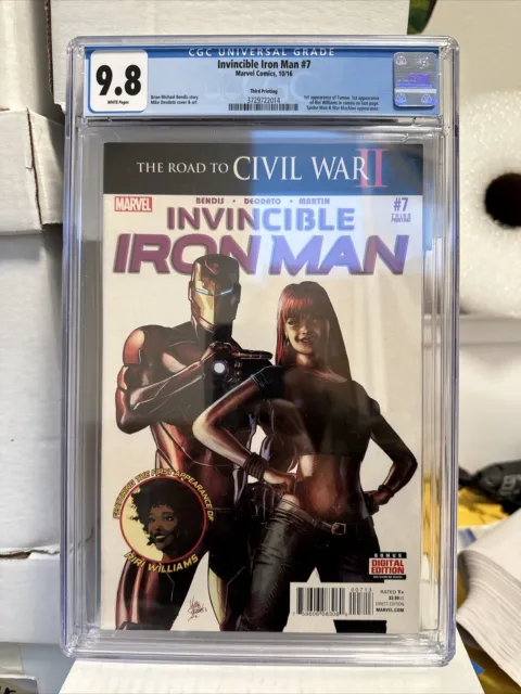 Marvel INVINCIBLE IRON MAN (2016) #7 3rd Print KEY 1st RIRI WILLAMS App CGC 9.8!