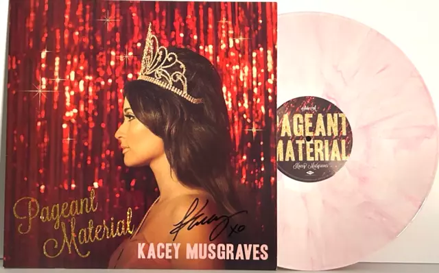 KACEY MUSGRAVES Signed Auograph "Pageant Material" Pink Vinyl  LP JSA COA