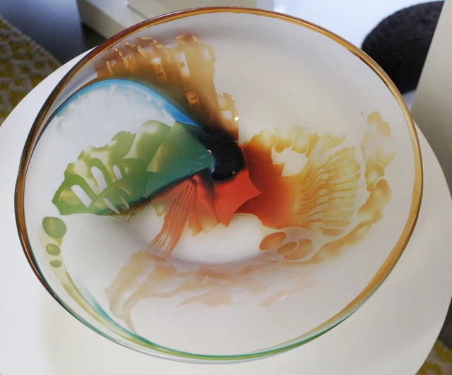 Superbe Coupe en verre multicouches par Jean-Paul Raymond c.1980 2
