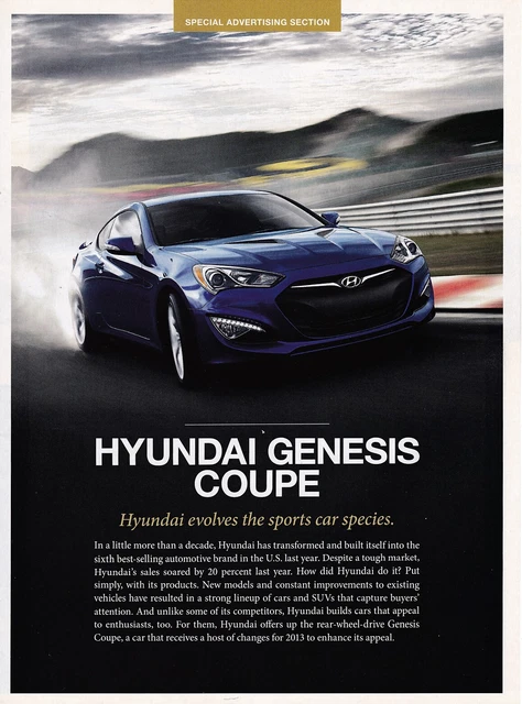 2013 Hyundai Genesis Coupe 'Special Ad Section', 4-page Magazine Ad - 12/12