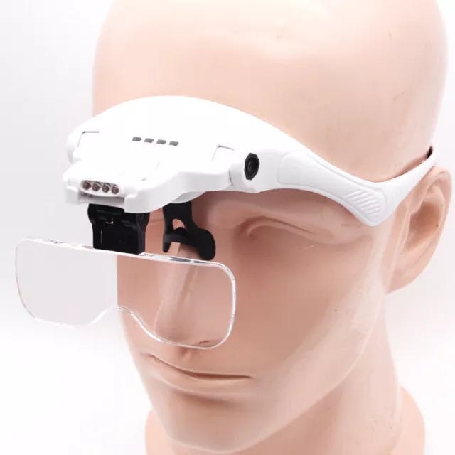 5 Detachable Lens Wearable Magnifier Head Magnifying Glass for Reading Repair