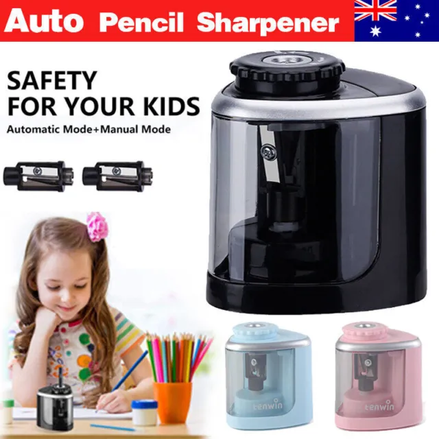 Automatic Electric Pencil Sharpener Operated Students Desktop With 2 Blades AU