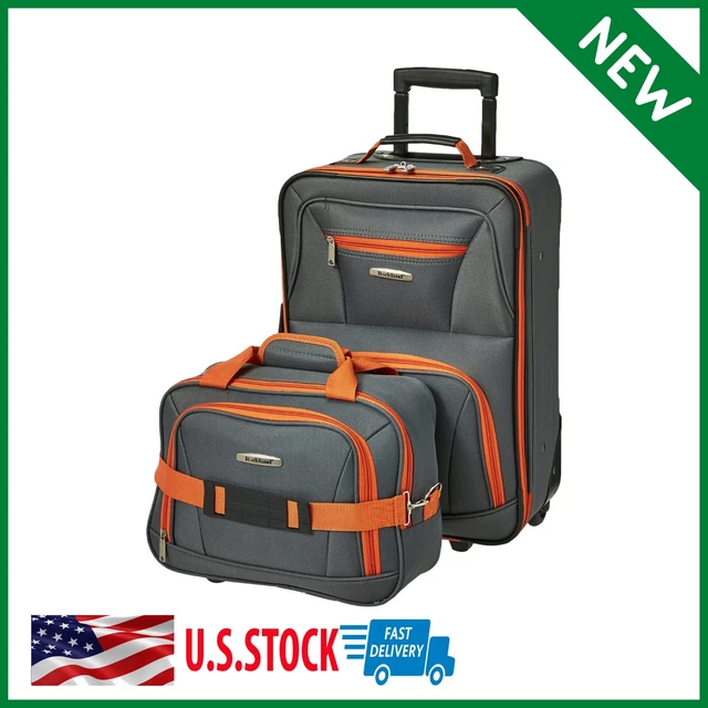 Wheeled Luggage Set 2 Piece Rolling Suitcase Tote Carry On Bag Travel Flight