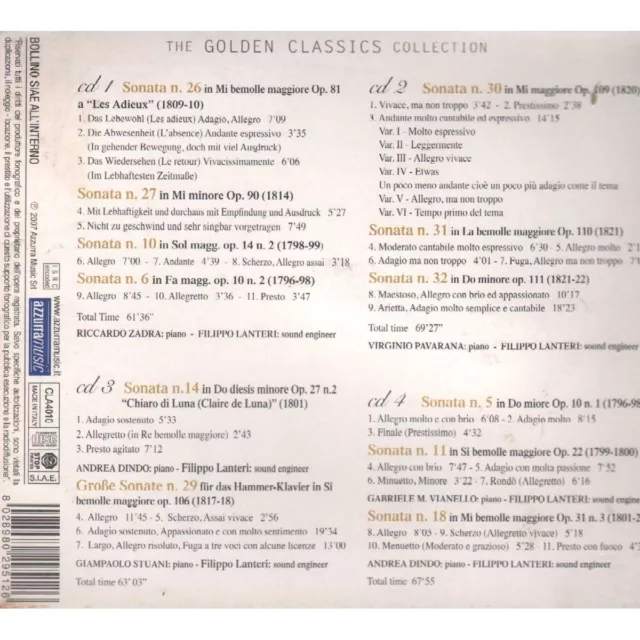 Beethoven CD Piano Sonatas Vol.2 Azur Music – CLA4010 Neuf 2