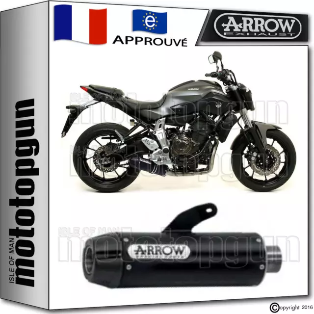 Arrow Pot D'echappement Jetrace Acier Black Carby Cup Hom Yamaha Mt-07 2015 15