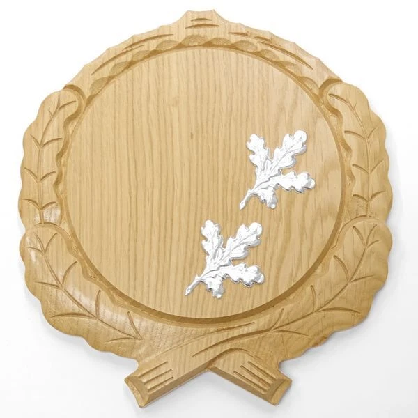 Placa de Jabalí Tallado Roble Claro Af 17,5 CM Con 2 Pieza Aluminio Hoja
