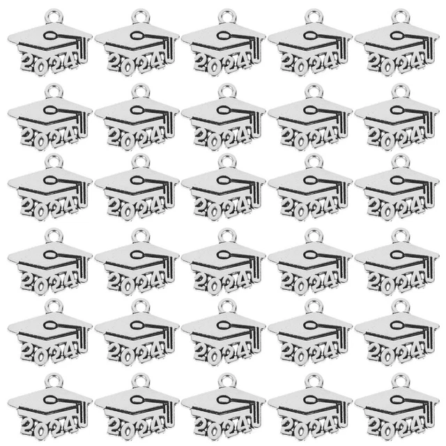 100 Pcs 2024 Pendant Alloy DIY Charms Pendants Number Year Letter