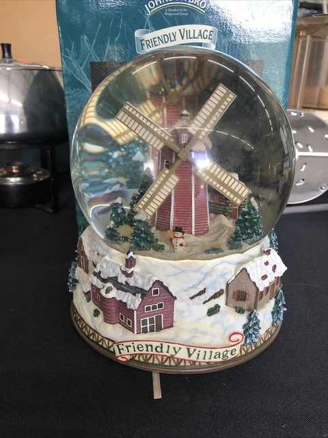 Johnson Brothers Friendly Village Snow Globe Musical The Windmill NEW IN BOX