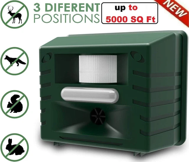 Yard Sentinel Ultrasonic Animal Repeller w Strobe For Pests Rats Bird Squirrel