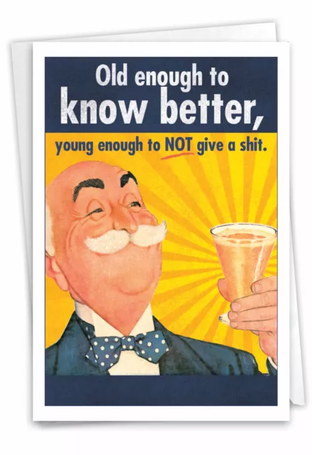 1 Funny Birthday Card with Envelope - Old enough 5411