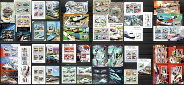 High speed trains Collection [1] 49 sheets MNH issued until 2013 #CNA167