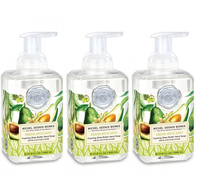 Set / 3 Michel Design Works Foaming Hand Soaps Fresh Avocado
