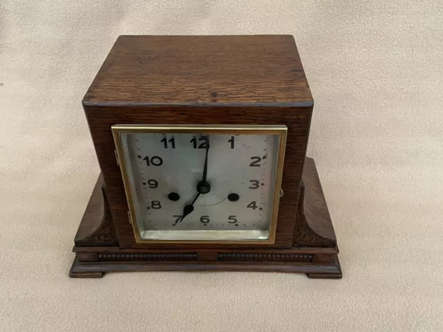 Vintage Art Deco Oak Cased Haller Striking Clock For Tlc 2