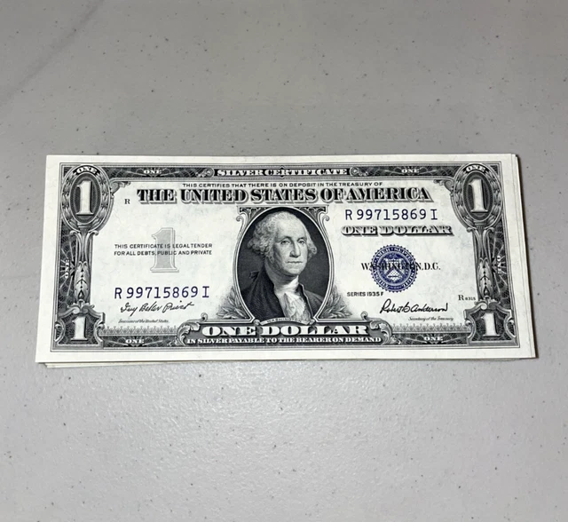 Consecutive 1935 One Dollar Blue Seal Note Silver Certificate Bill $1 Sequential