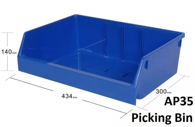 Picking Bins Blue 300x434x140mm Pack of 8 VISIPLAS AP35