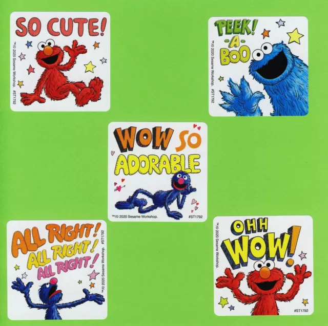 10 Sesame Street Monsters - Large Stickers - Elmo, Cookie Monster, Grover