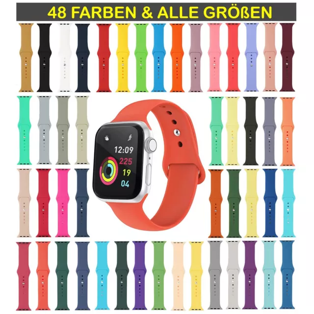 ErsatzArmband Silikon Sport Strap Für Apple Watch Series 9 8 7 6 5 4 3 2 1 SE