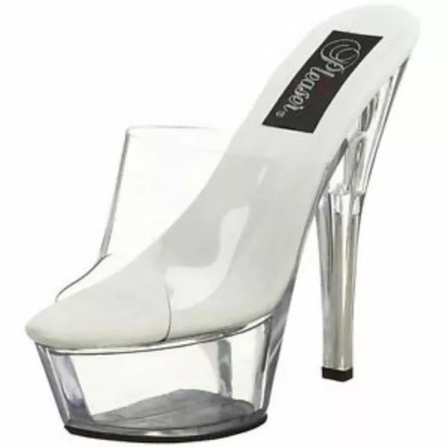 Pleaser Kiss Clear 6 inch Heel