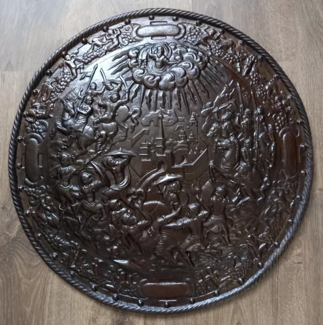 Large, Antique Cast Iron Plaque Depicting Assault on Copenhagen (1659)