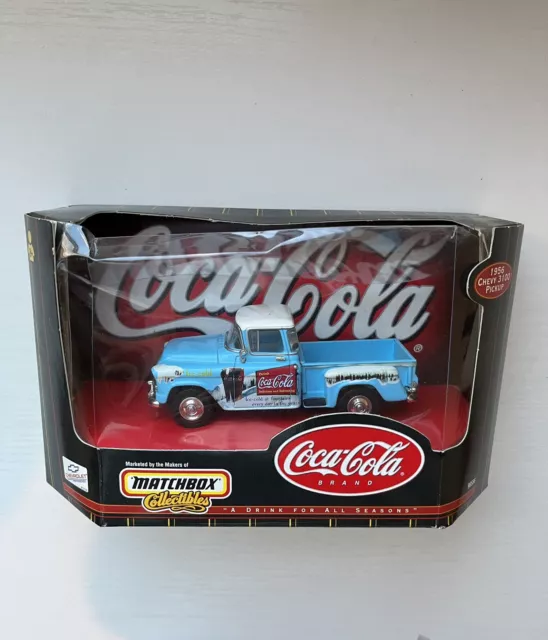 New-Matchbox Collectibles Coca Cola Brand 1956 Chevy 3100 Pickup Blue # 96556