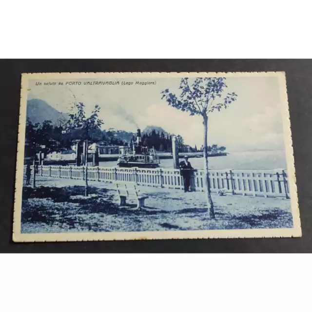 Cartolina Un Saluto da Porto Valtravaglia (Lago Maggiore)