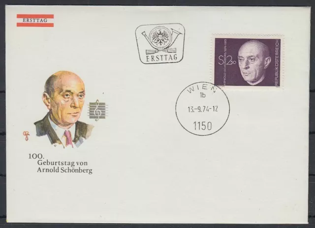 Österreich Austria 1974 FDC Mi.1463 Geburtstag Schönberg Komponist [af672]