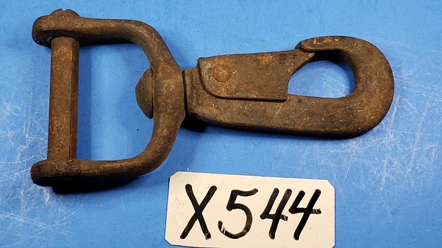 Vintage Snap Hook Carabiner 2" Roller Threaded Clevis Winch Rotating Tie Down
