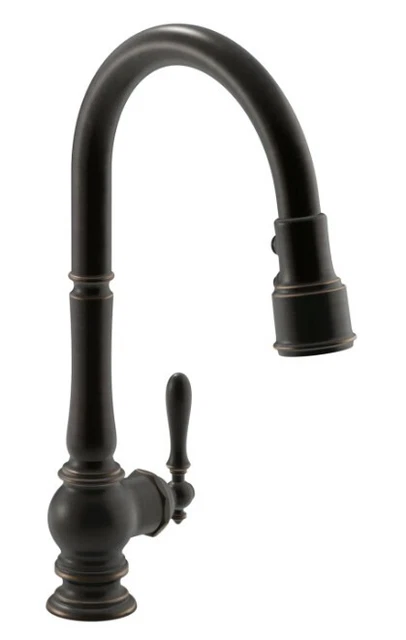 KOHLER K-99259-2BZ Artifacts Single-Hole Kitchen Faucet Vibrant Oil Rub Bronze