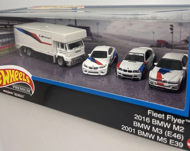 HOT WHEELS DIE Cast Premium Bmw Garage Diorama Set Avec Fleet Flyer, M2