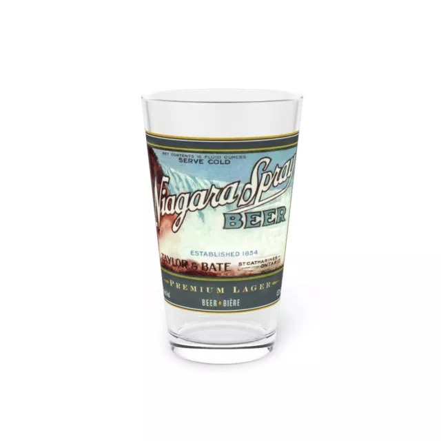 Taylor & Bate Brewing Pint Glass, Niagara Spray, St. Catharines Ontario Canada