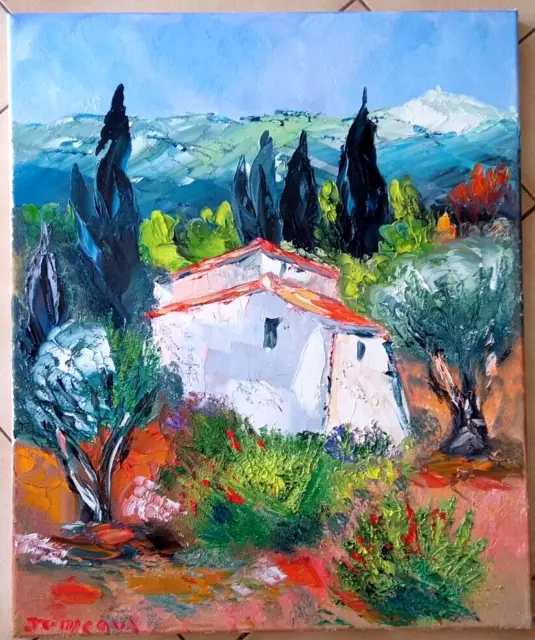 Le Mont Ventoux Oliviers Cabanon  Art Tableau Peinture Paris Jumeaux Jean Pierre