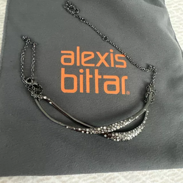 Alexis Bittar Miss Havisham Necklace Crystal Encrusted Intertwined Pendant New 3