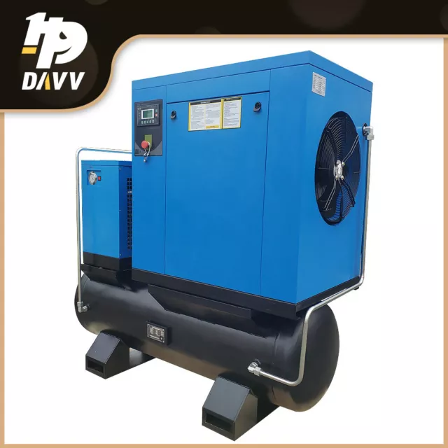 460 V 3 Phase 20 HP Rotary Screw Air Compressor with Air Dryer and 80 Gal Tank