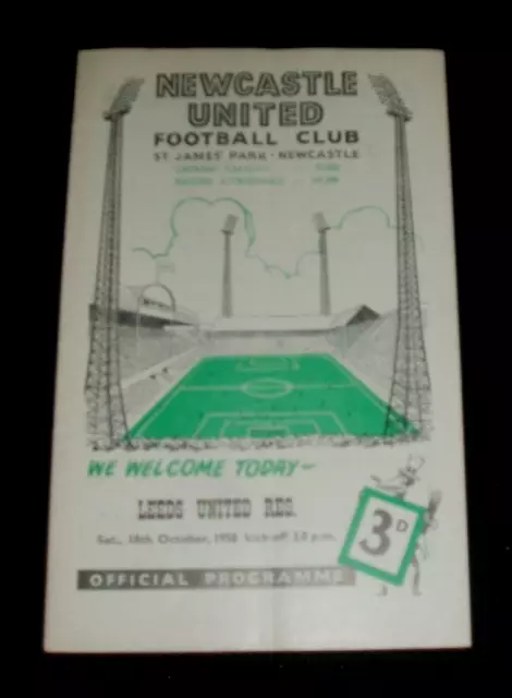 NEWCASTLE UNITED RESERVES v  LEEDS UTD RESERVES 1958/59 CENTRAL LEAGUE PROGRAMME