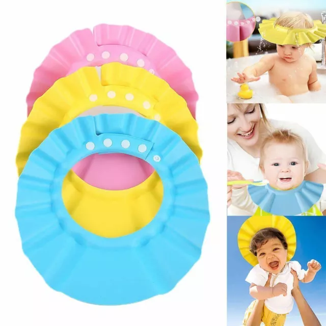 New Soft Adjustable Baby Kids Children Shampoo Bath Bathing Shower Cap Hat Wash