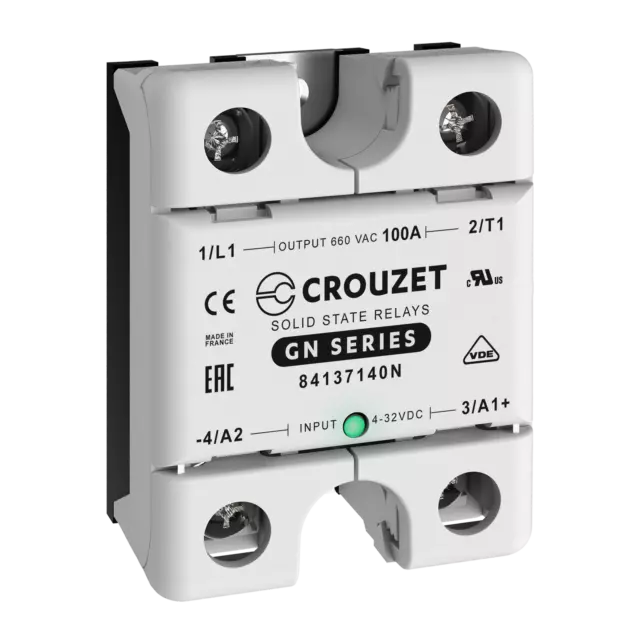 Crouzet Control 84137140N Solid State Relay - 4-32 VDC Input - 48-660 VAC 100...
