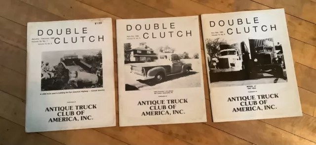 3 Double Clutch Magazines Jan/Feb 1986 Sept/Oct, Nov/Dec 1985 Antique Truck Club