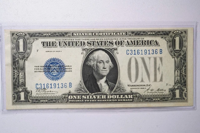 RARE 1928-A $1 Silver Certificate "Funnyback" in BEAUTIFUL Condition