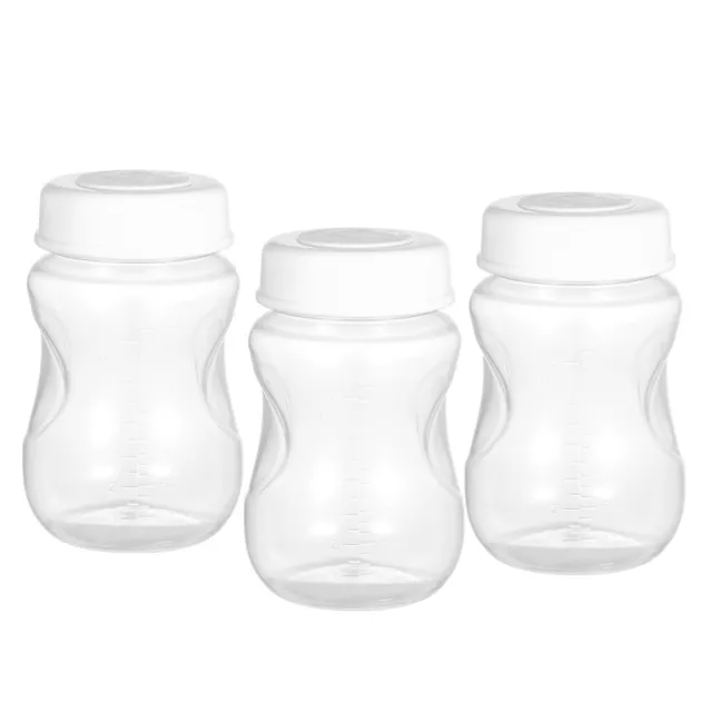 3 PCS Breastmilk Bottles with Leakproof Lid Wide Neck BPA-free 180ml/ 6.1oz D6T5