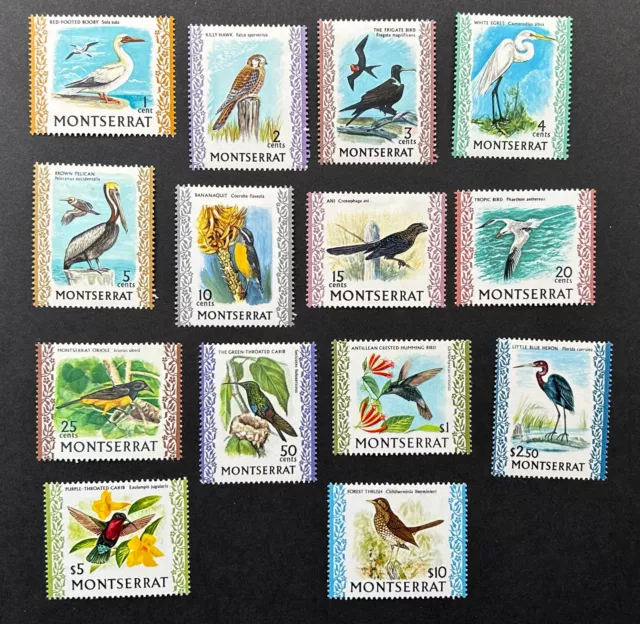 Montserrat, 1970 - 1974, Birds, Set of Mint Hinged Stamps