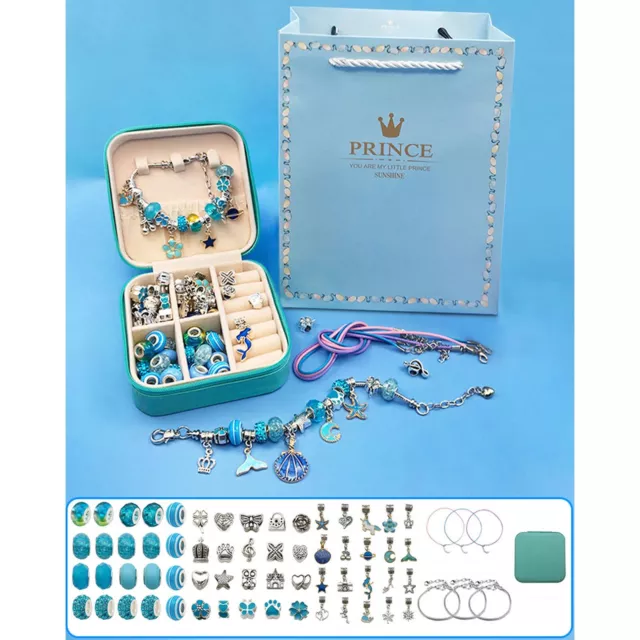 Girls Bracelet Making Kit Beads Jewellery Charms Pendant Set DIY Craft Kids Gift