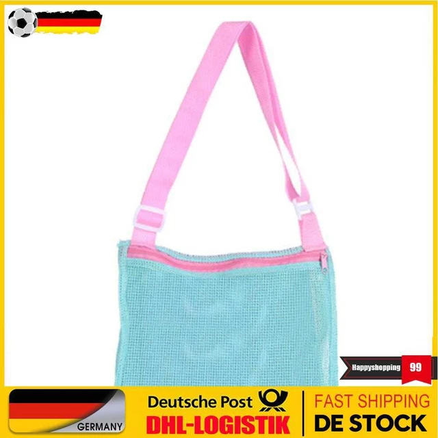 Mesh Sundries Storage Bag Kid Beach Sand Toy Shell Shoulder Bags (Sky Blue)