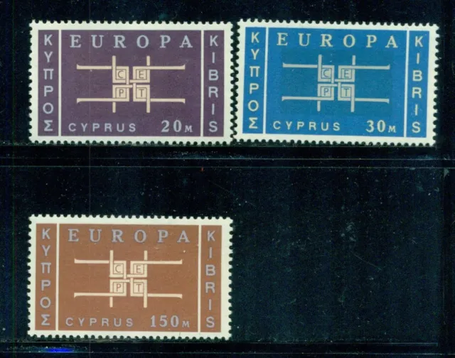 CYPRUS 229-31 SG234-36 MH 1963 Europa set of 3 CV$64
