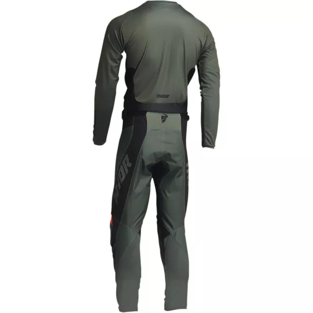 Tuta Completo Maglia Pantalone Verde Arancio Thor 2022 Pulse Moto Cross Enduro 2